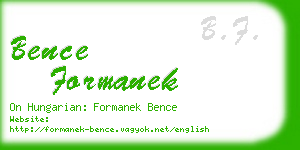 bence formanek business card